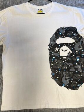 A Bathing Ape (BAPE) White Space Camo Ape Head Tee